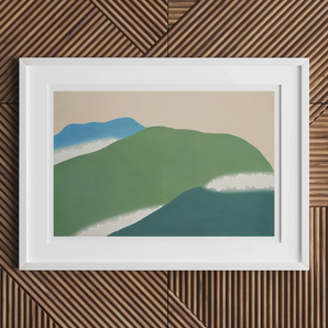 Green Mountains - Kamisaka Sekka Art Print, Framed Mountain Landscape Art