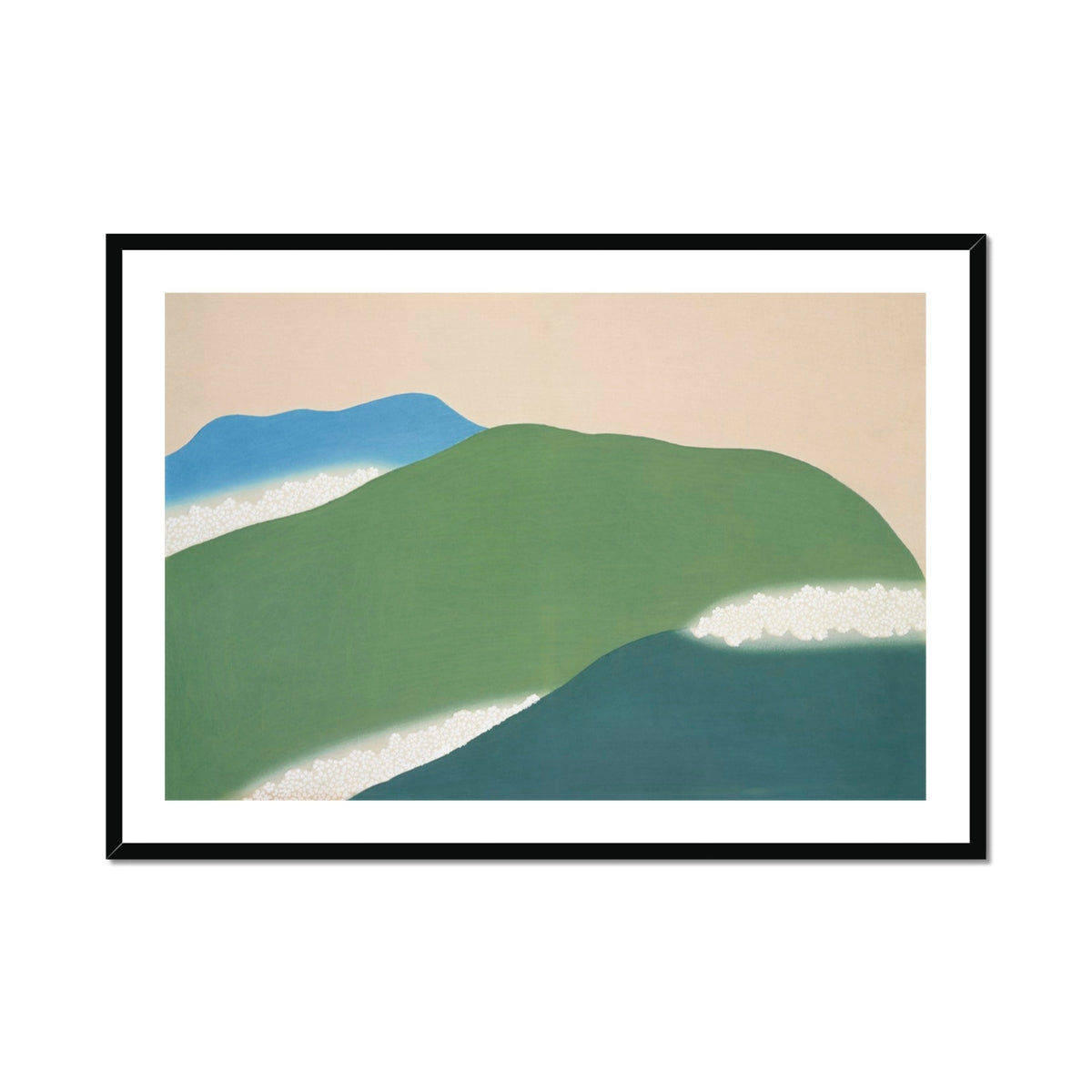 Green Mountains Kamisaka Sekka Art Print, Framed Mountain Landscape Art
