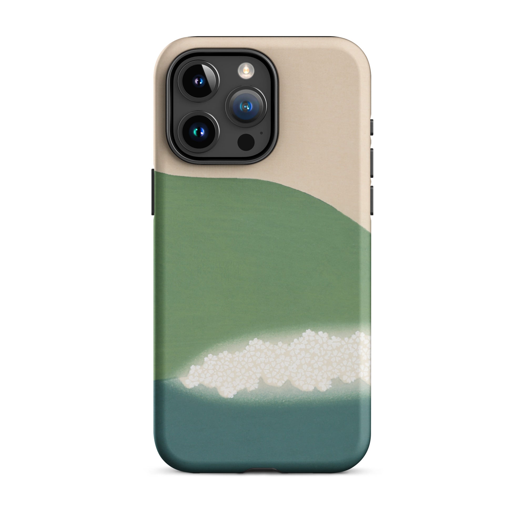 Green Mountains of Momoyugosa Kamisaka Sekka Iphone Case, 15 Pro Max / Matte, Smartphone Case Abstract Landscape Design