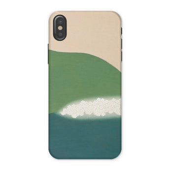 Green Mountains of Momoyugosa - Kamisaka Sekka Iphone Case, x / Matte, Phone Case Abstract Green Beige White Curved Design