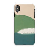 Green Mountains of Momoyugosa - Kamisaka Sekka Iphone Case, Xs Max / Matte, Phone Case Abstract Color Blocks Beige Green Teal