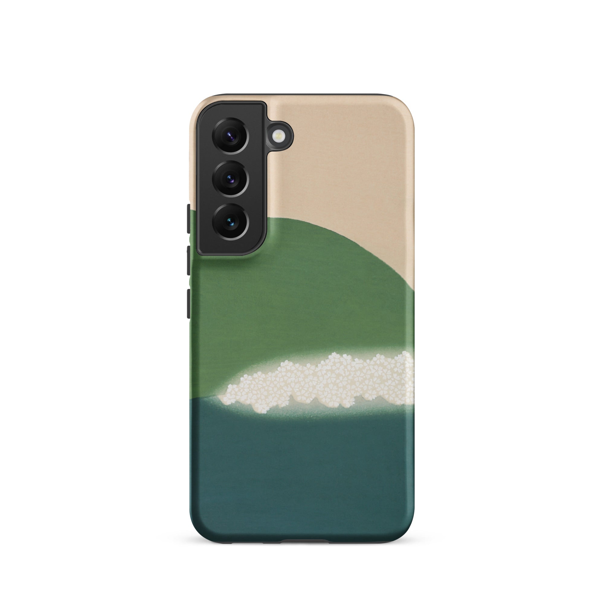 Green Mountains of Momoyugosa Kamisaka Sekka Samsung Case, Galaxy S22 / Matte, Smartphone Case Beige Green Teal Abstract Design