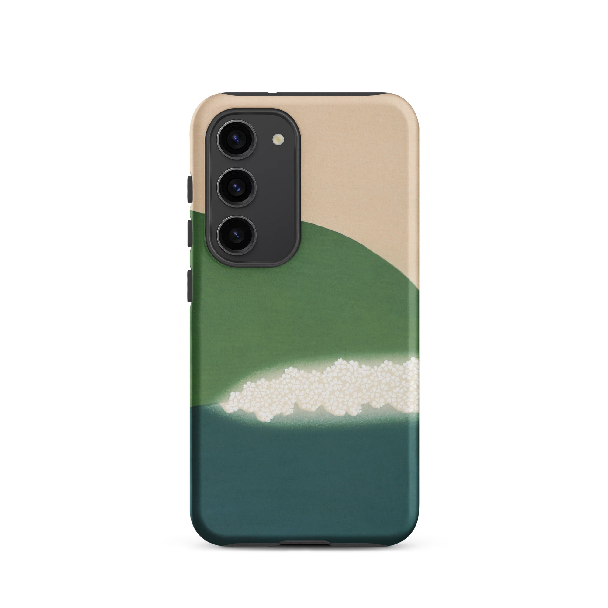 Green Mountains of Momoyugosa Kamisaka Sekka Samsung Case, Galaxy S23 / Matte, Phone Case Beige Green Teal Abstract Design White