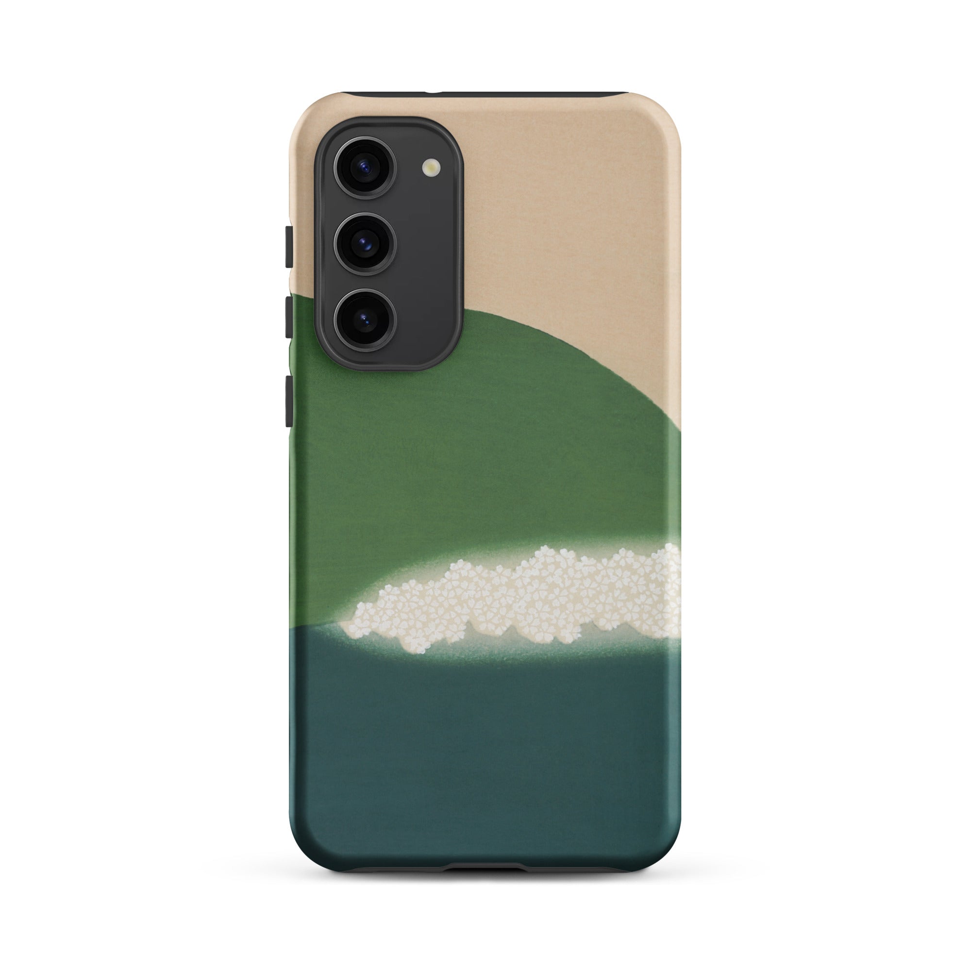 Green Mountains of Momoyugosa Kamisaka Sekka Samsung Case, Galaxy S23 Plus / Matte, Smartphone Case Beige Green Teal Abstract Design Black