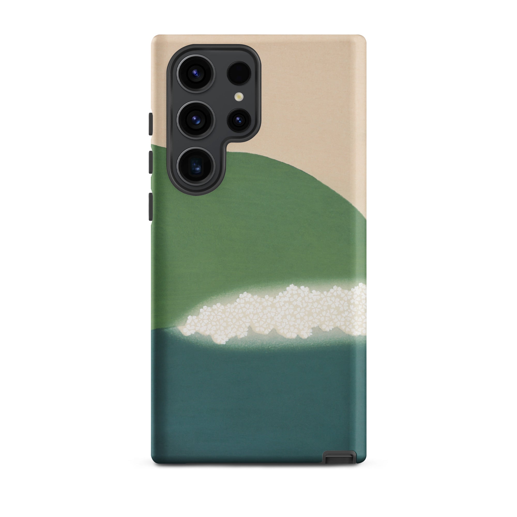 Green Mountains of Momoyugosa Kamisaka Sekka Samsung Case, Galaxy S23 Ultra / Matte, Smartphone Case Beige Green Teal Abstract Design Camera