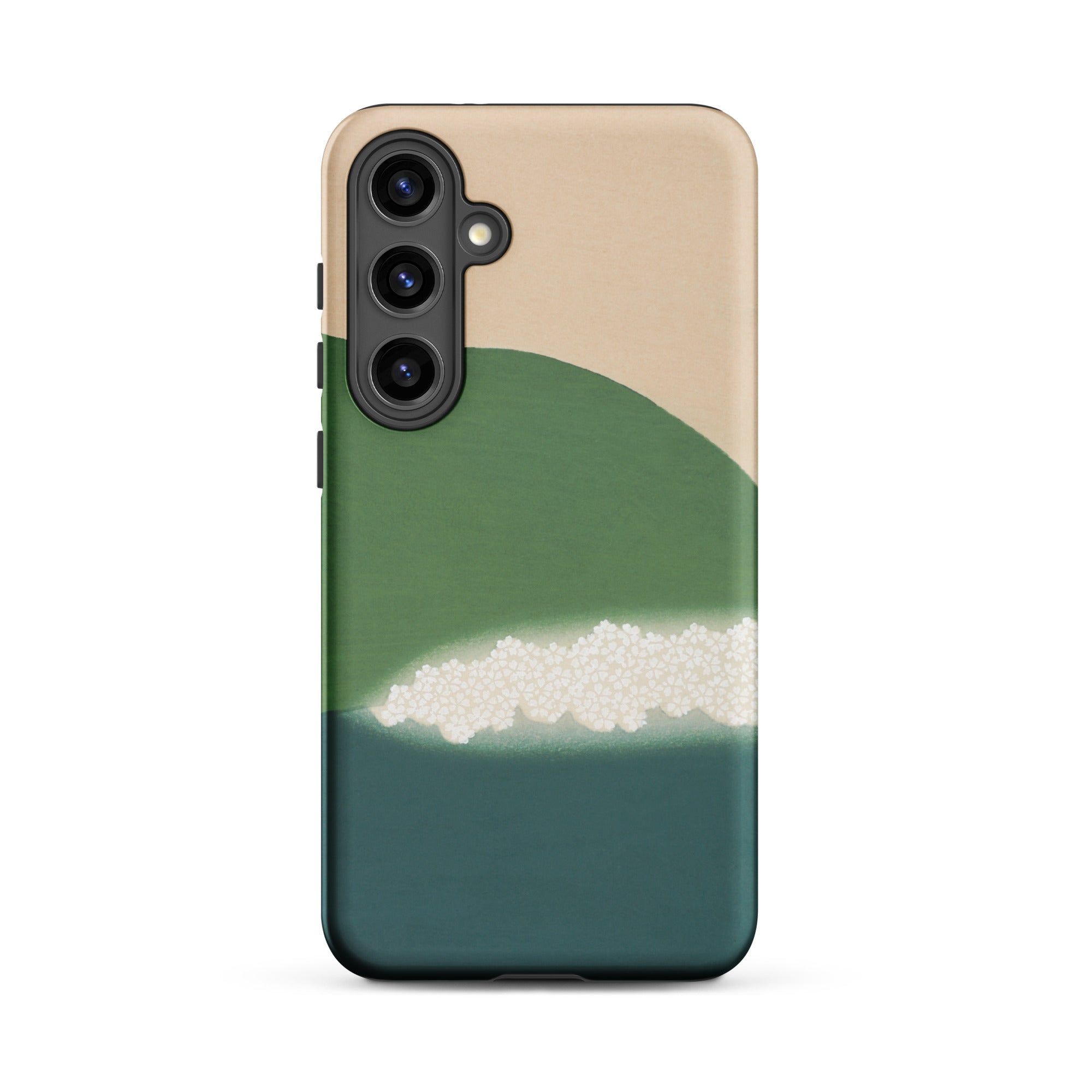 Green Mountains of Momoyugosa Kamisaka Sekka Samsung Case, Galaxy S24 Plus / Matte, Smartphone Case Beige Green Teal Abstract Design White