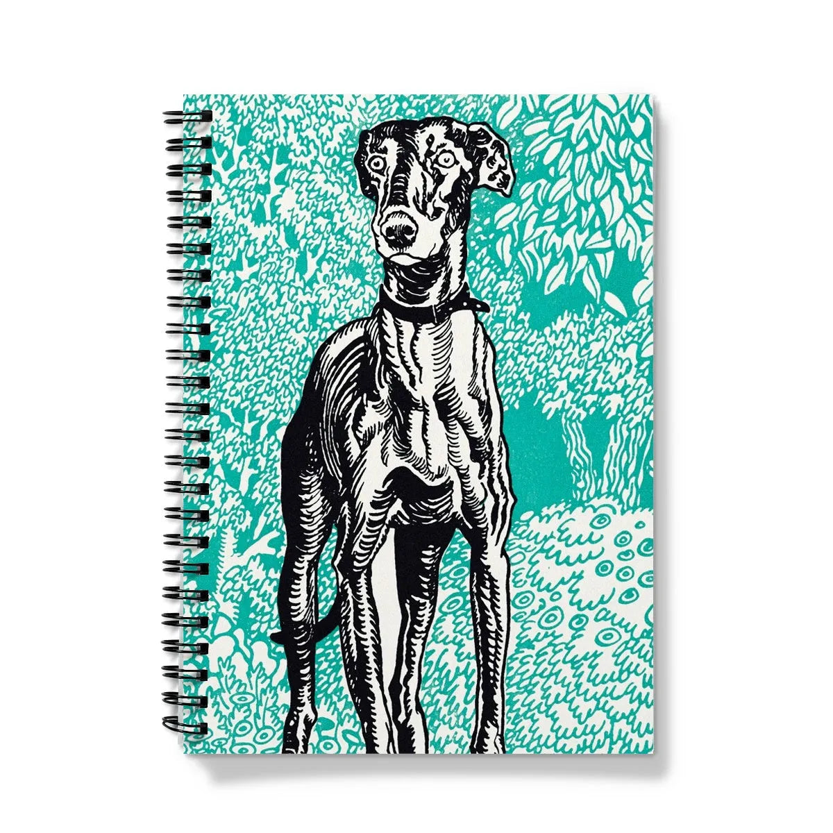 Greyhound By Moriz Jung Notebook - A5 / Graph - Notebooks & Notepads - Aesthetic Art
