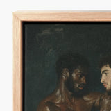 Framed Canvas Print Classical Oil Painting Two Muscular Neoclassical Gay Bodybuilders, Art
