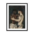 Gripped Neoclassical Gay Bodybuilders Art Print, Framed Painting Two Men