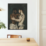 Gripped - Neoclassical Gay Wrestlers Framed Canvas, Framed Painting Two Men