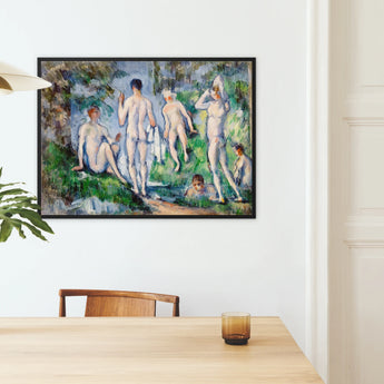 Group of Bathers - Paul Cézanne Framed Canvas, Framed Painting Nude Figures Natural Outdoor