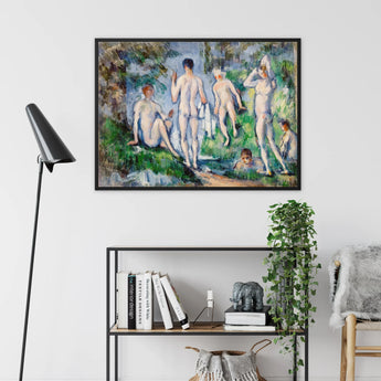 Group of Bathers - Paul Cézanne Framed Canvas, Framed Painting Nude Figures Natural Outdoor