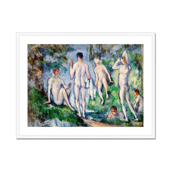 Group of Bathers - Paul Cézanne Nude Art Print, Framed Painting Nude Bathers