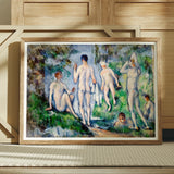 Group of Bathers - Paul Cézanne Nude Art Print, Framed Painting Nude Bathers Natural Outdoor