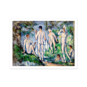 Group of Bathers - Paul Cézanne Nude Art Print, Watercolor Painting Nude Bathers Natural