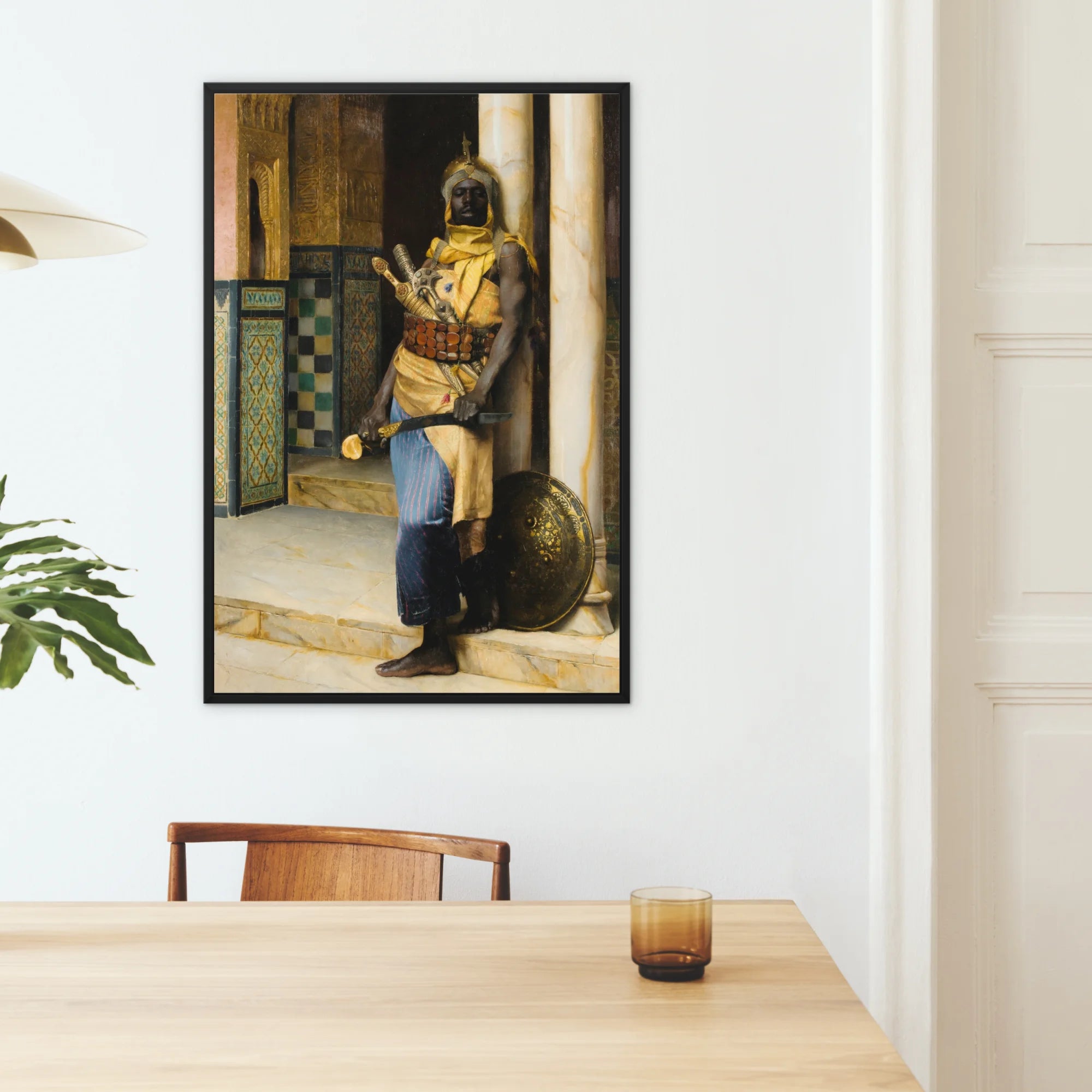 Guarding the Palace Ludwig Deutsch Framed Canvas, Framed Artwork Palace Guard Traditional North African Dress