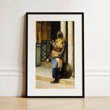 Guarding the Palace - Ludwig Deutsch Orientalism Art Print / Canvas, 12x18’’ / 31x46cm / Black Frame / Matboard, Posters Prints & Visual