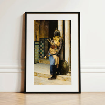 Guarding the Palace - Ludwig Deutsch Orientalism Art Print / Canvas, 12x18’’ / 31x46cm / Black Frame / Matboard, Posters Prints & Visual