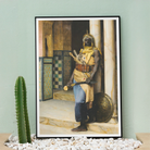 Guarding the Palace - Ludwig Deutsch Orientalism Art Print, Framed Artwork Nubian Palace Guard Traditional Dress Armor