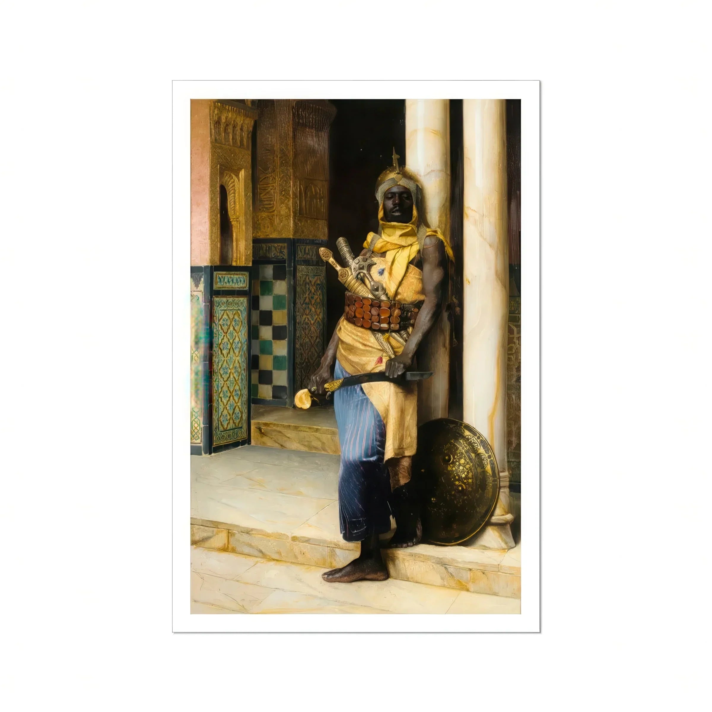 Guarding the Palace - Ludwig Deutsch Orientalism Art Print, Palace Guard Traditional North African Attire Decorative Clothing