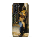 Guarding the Palace - Ludwig Deutsch Phone Case Samsung Galaxy S21 Plus / Matte Phone Case Detailed Painting Black Warrior Ornate Golden