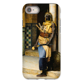 Guarding the Palace - Ludwig Deutsch Phone Case Iphone 8 / Matte Phone Case Painting African Warrior Guard Colorful Traditional Ludwig