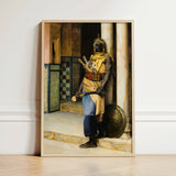 Guarding the Palace - Ludwig Deutsch Orientalism Art Print / Canvas Framed Artwork Historical Figure Ornate Golden Yellow Attire Deutsch’s,