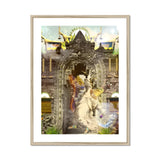 Guest of Honour - Buddhist Collage Fusion Art Print, Ornate Stone Archway Decorated Intricate Carvings Architectural
