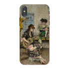 Guitar Player Giovanni Boldini Iphone Case, x / Matte, Phone Case Painting Woman Guitar Two Figures Background