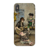Guitar Player - Giovanni Boldini Iphone Case, x / Matte, Phone Case Painting Woman Guitar Two Figures Background