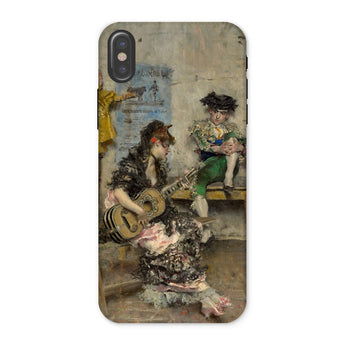 Guitar Player - Giovanni Boldini Iphone Case, x / Matte, Phone Case Painting Woman Guitar Two Figures Background