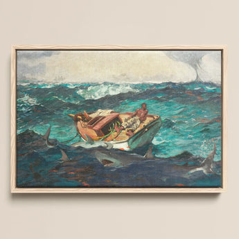 Gulf Stream - Winslow Homer American Realism Art Print / Canvas, 18x12’’ / 46x31cm / Natural Frame, Posters Prints & Visual Artwork, Toby