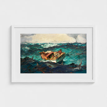 Gulf Stream - Winslow Homer American Realism Art Print / Canvas Framed Painting Boat Turbulent Deep Blue Ocean Waves Homer’s, Prints