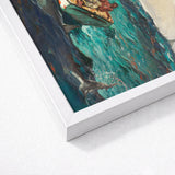 Gulf Stream - Winslow Homer American Realism Art Print / Canvas White-framed Artwork Dramatic Ocean Scene Green Boat Figures Homer’s, Prints