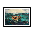 Gulf Stream - Winslow Homer American Realism Art Print, Framed Painting Man Boat Surrounded Sharks