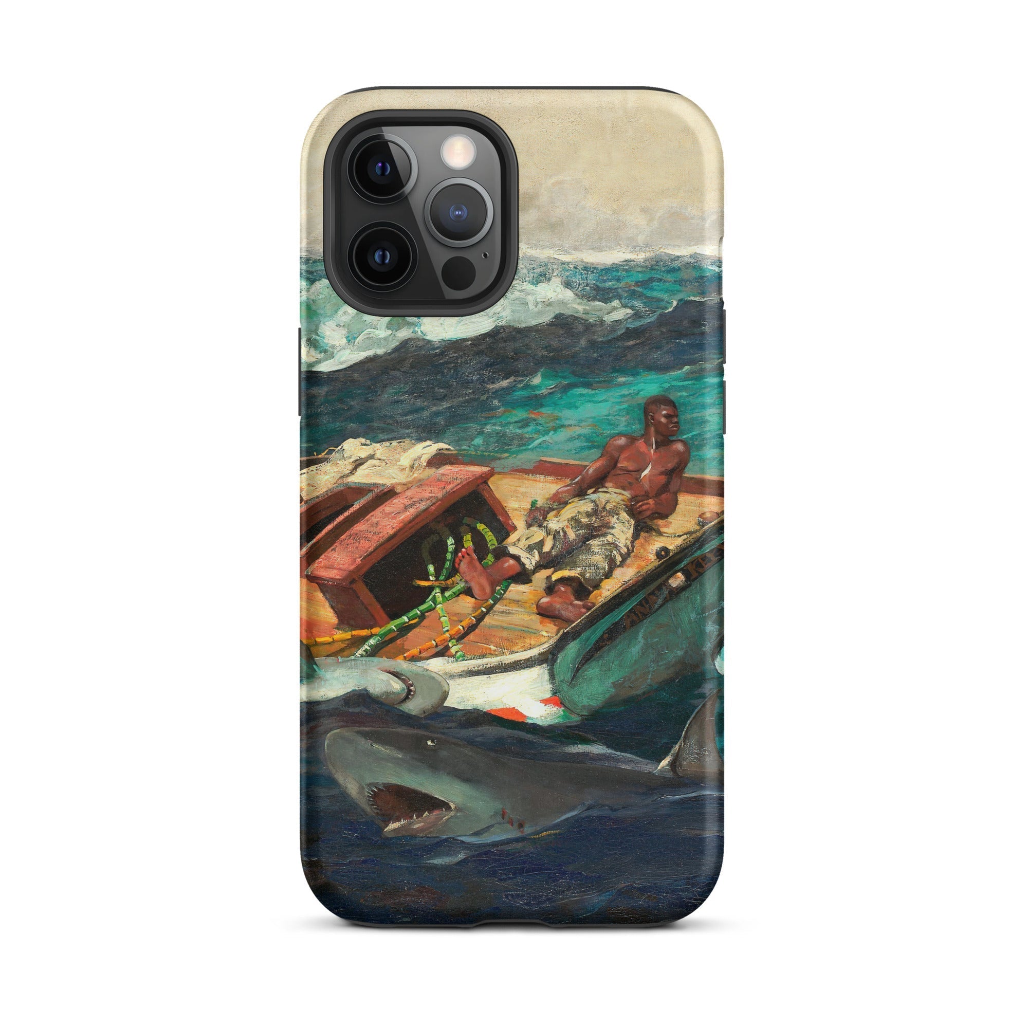 The Gulf Stream Winslow Homer Iphone Case, 12 Pro Max / Matte, Phone Case Painting Man Boat Surrounded Sharks