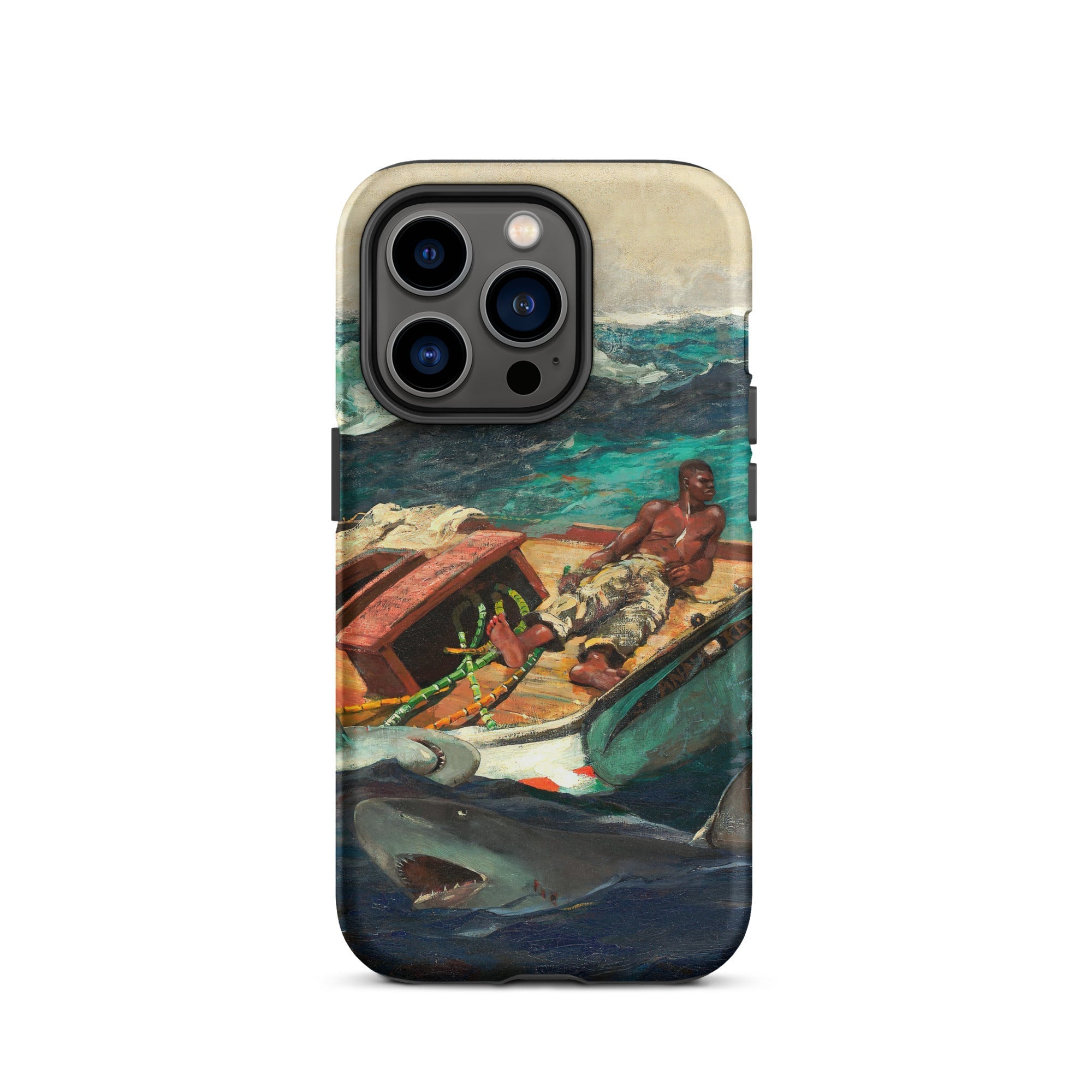 The Gulf Stream Winslow Homer Iphone Case, 14 Pro / Matte, Phone Case Painting Man Boat Surrounded Sharks