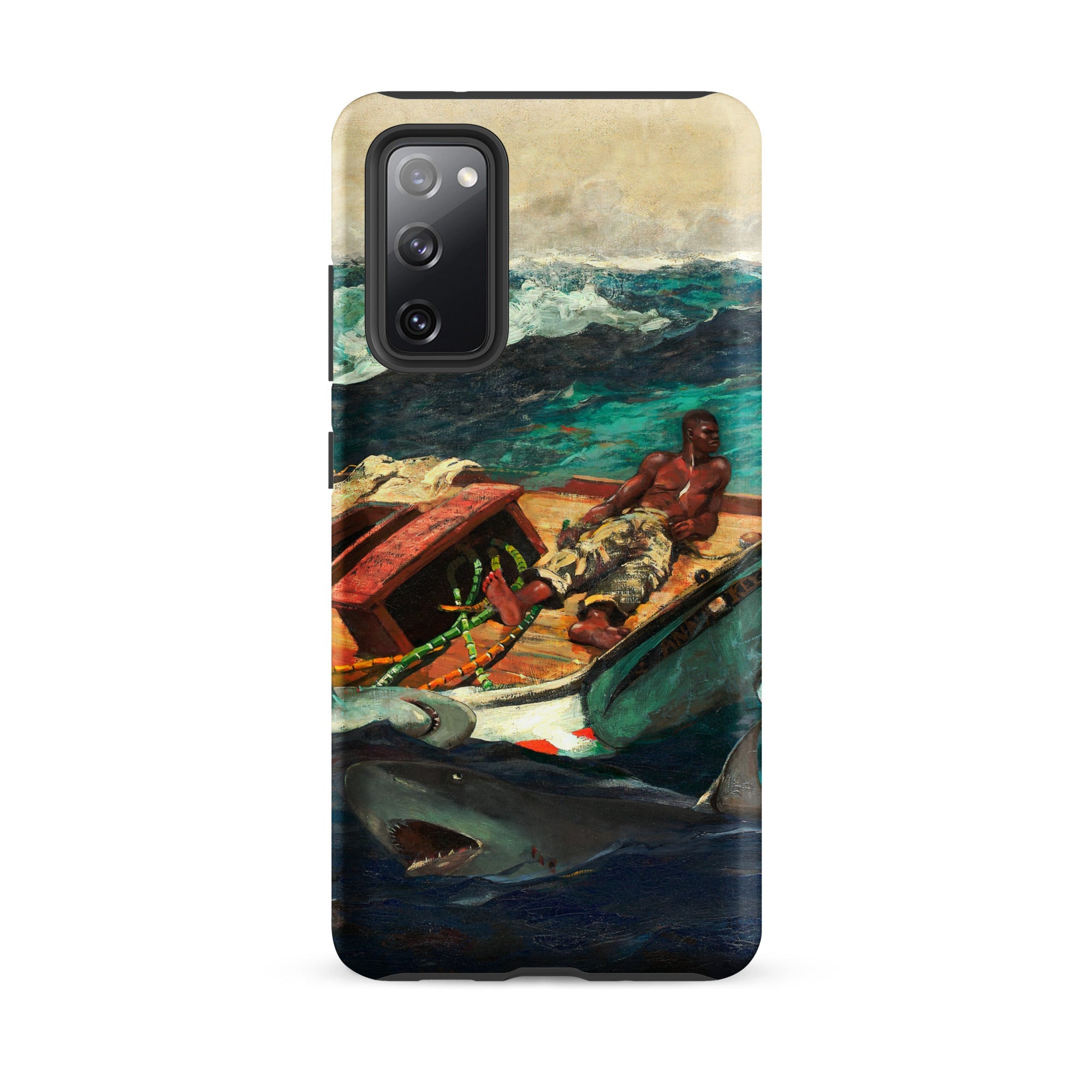 The Gulf Stream Winslow Homer Samsung Case, Galaxy S20 Fe / Matte, Phone Case Painted Scene Man Boat Sharks Turbulent