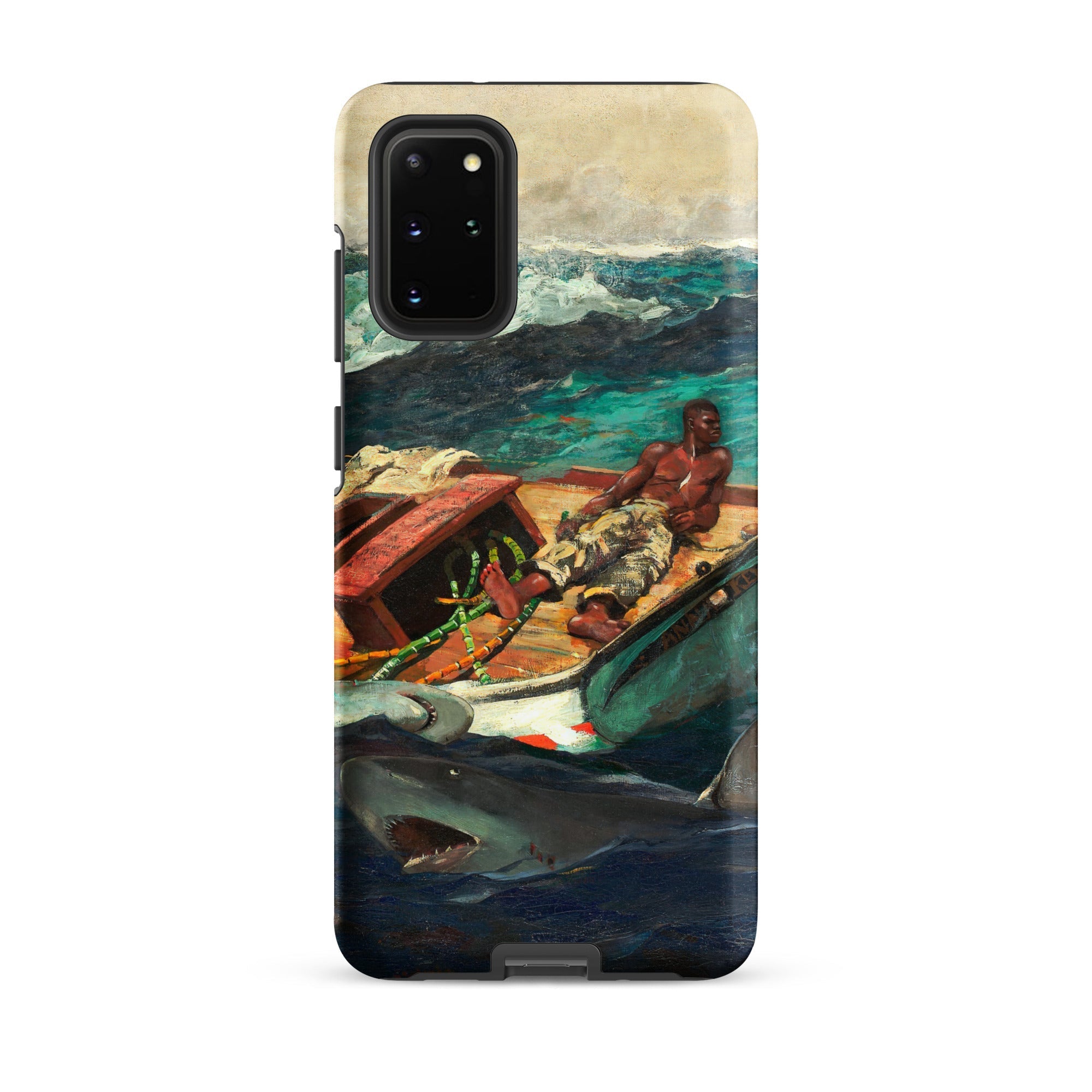 The Gulf Stream Winslow Homer Samsung Case, Galaxy S20 Plus / Matte, Smartphone Protective Case Painted Scene Man Boat Shark