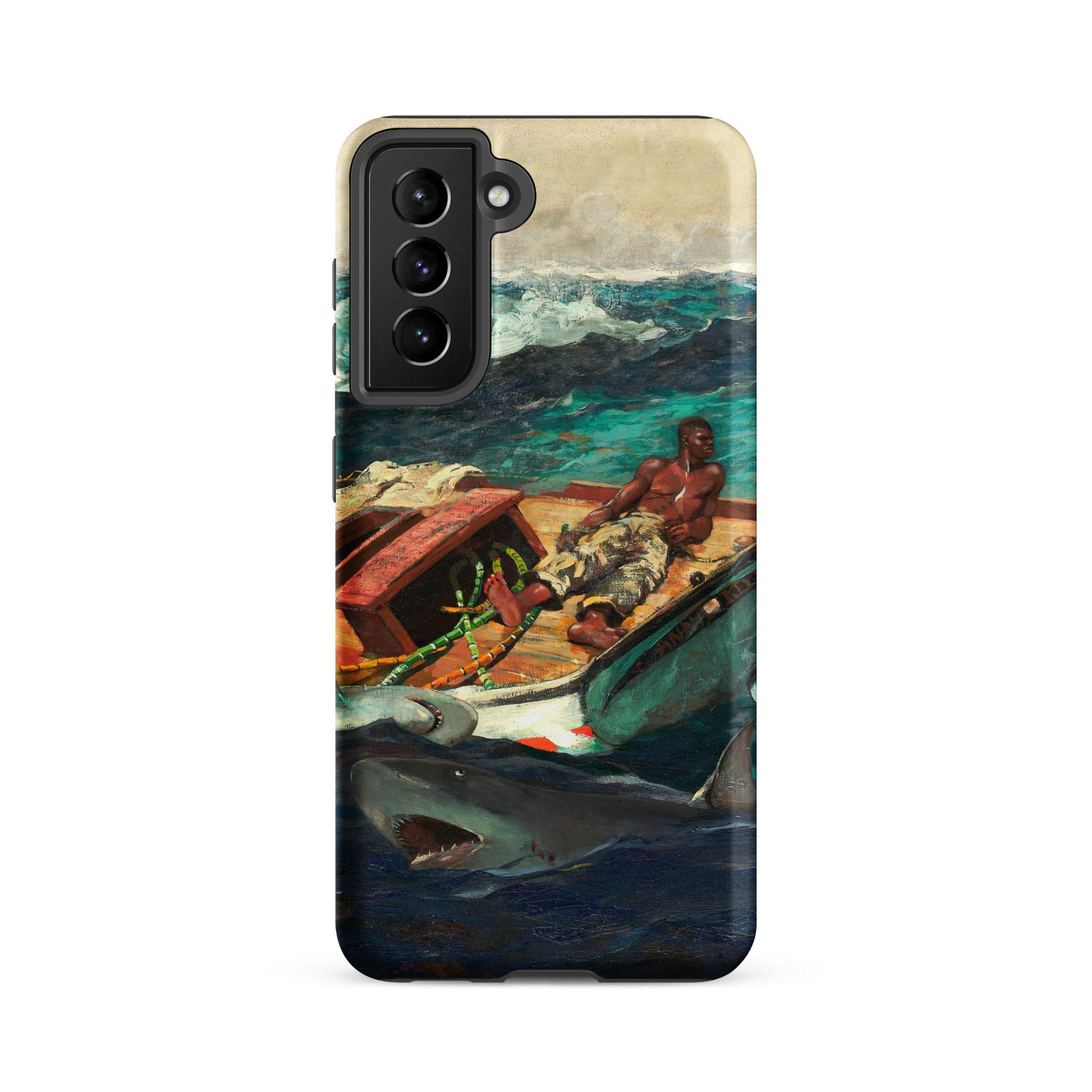 The Gulf Stream Winslow Homer Samsung Case, Galaxy S21 Fe / Matte, Smartphone Case Painted Scene Man Boat Shark