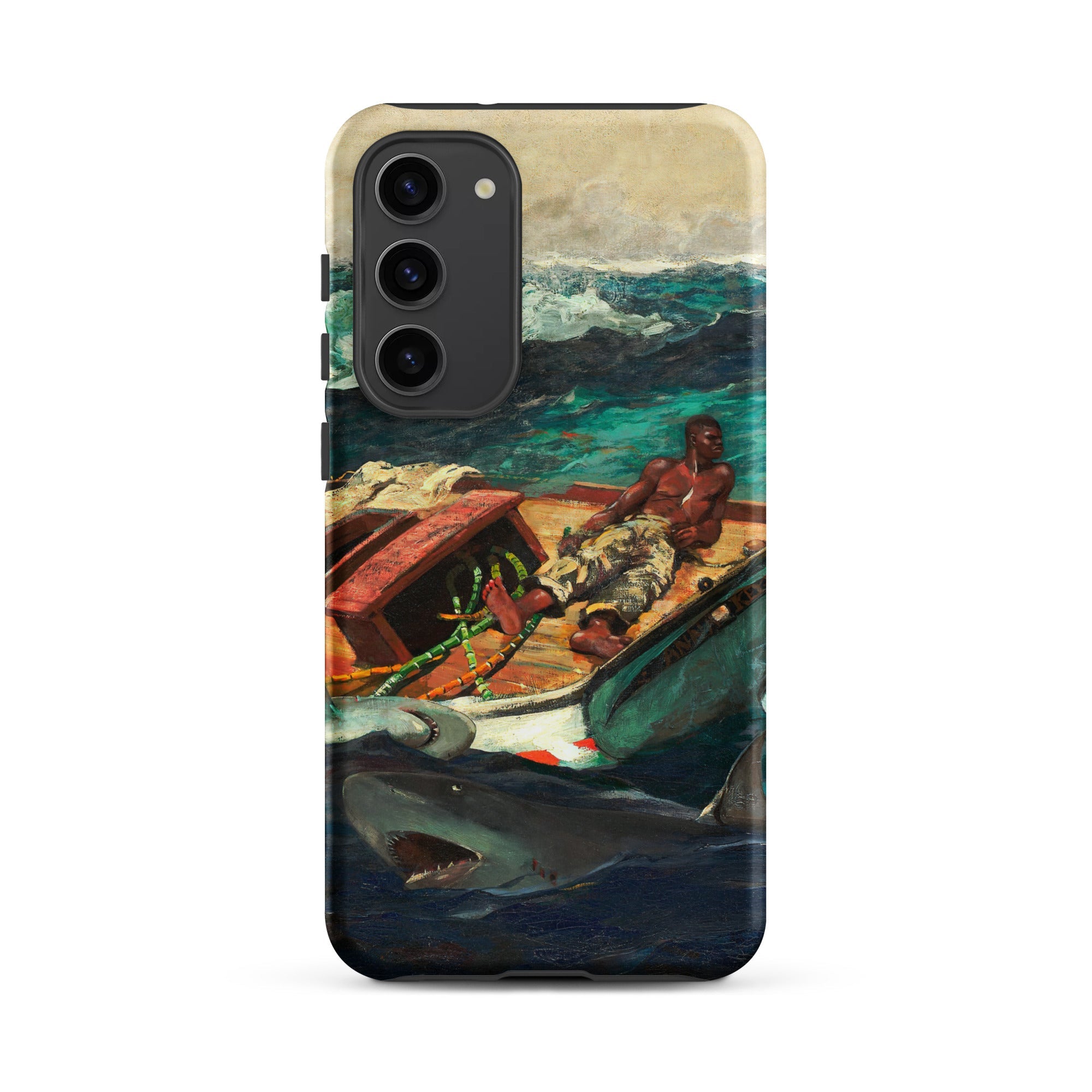 The Gulf Stream Winslow Homer Samsung Case, Galaxy S23 Plus / Matte, Smartphone Case Classic Painting Man Rowboat Shark Water