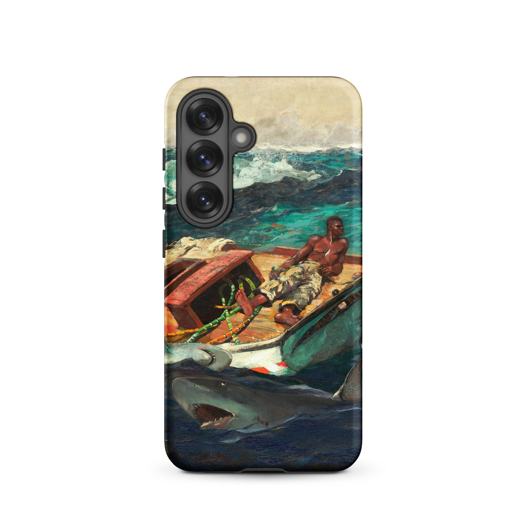 The Gulf Stream Winslow Homer Samsung Case, Galaxy S25 / Matte, Phone Case Painting Man Boat Surrounded Sharks