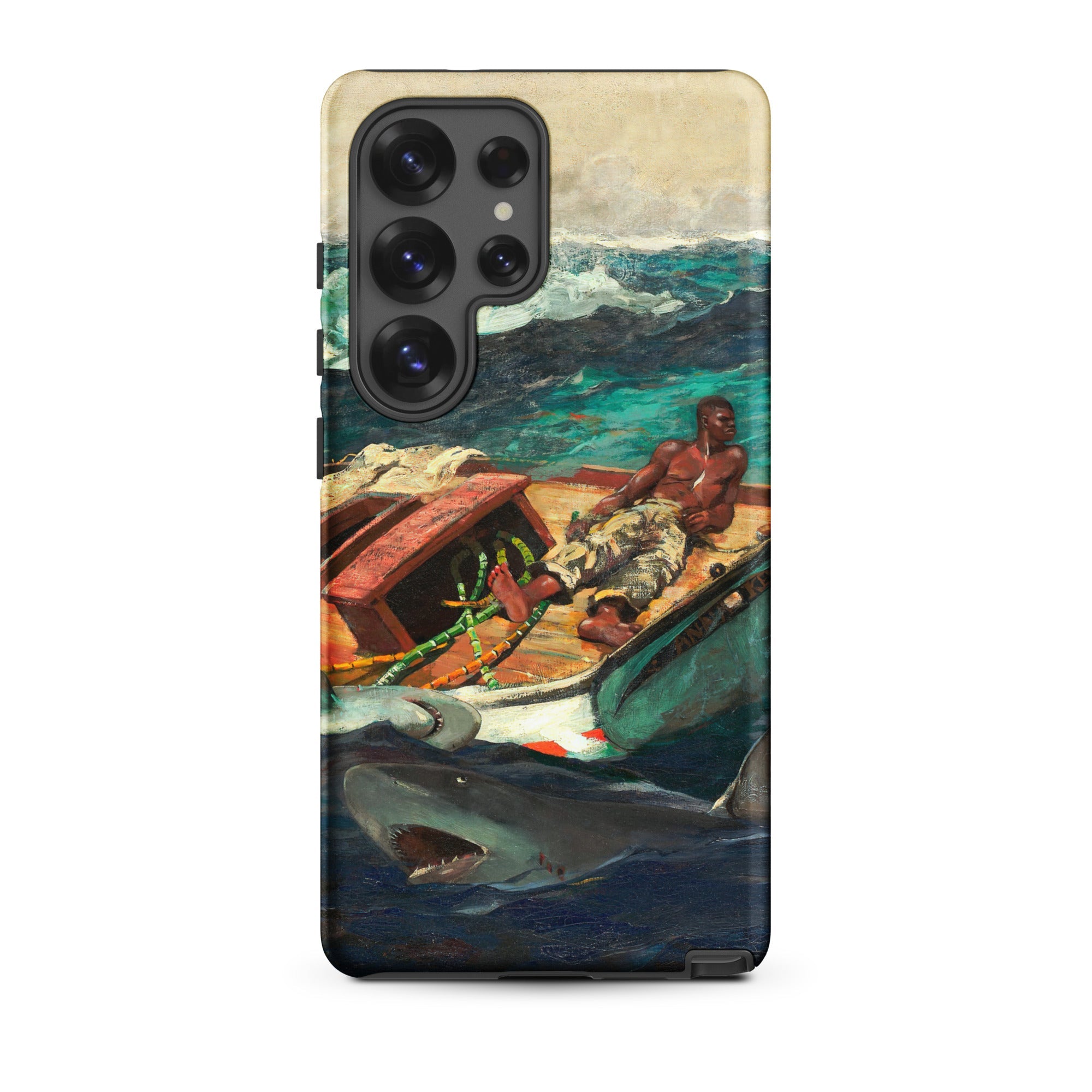 The Gulf Stream Winslow Homer Samsung Case, Galaxy S25 Ultra / Matte, Phone Case Dramatic Painting Man Boat Shark