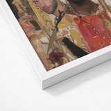 Framed Painting Man Ornate Gold-embellished Attire Rich Red Gay Interracial Couple, Art, Antinous Stand