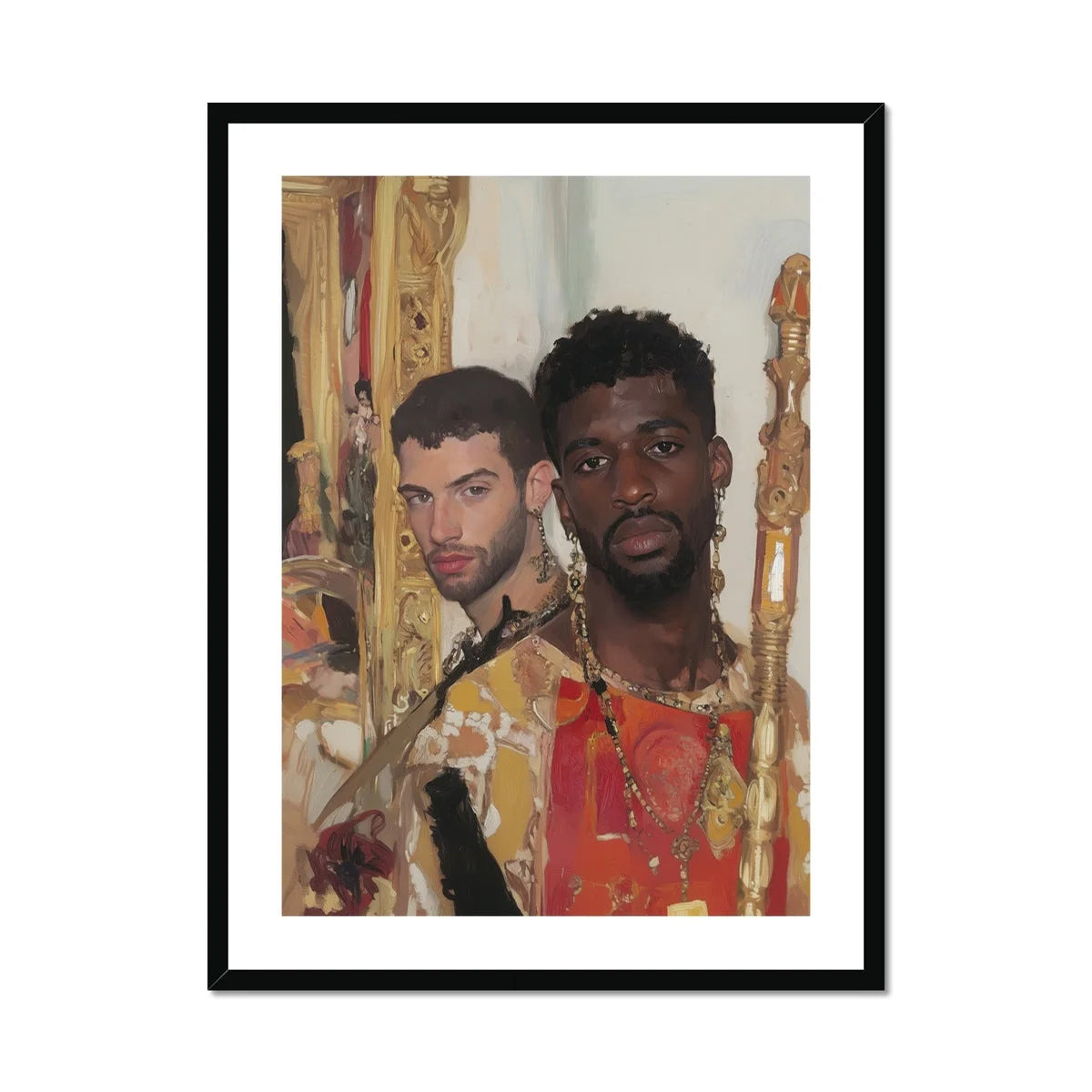 Hadrian & Antinous - Gay Interracial Couple Art Print Posters Prints Visual Artwork