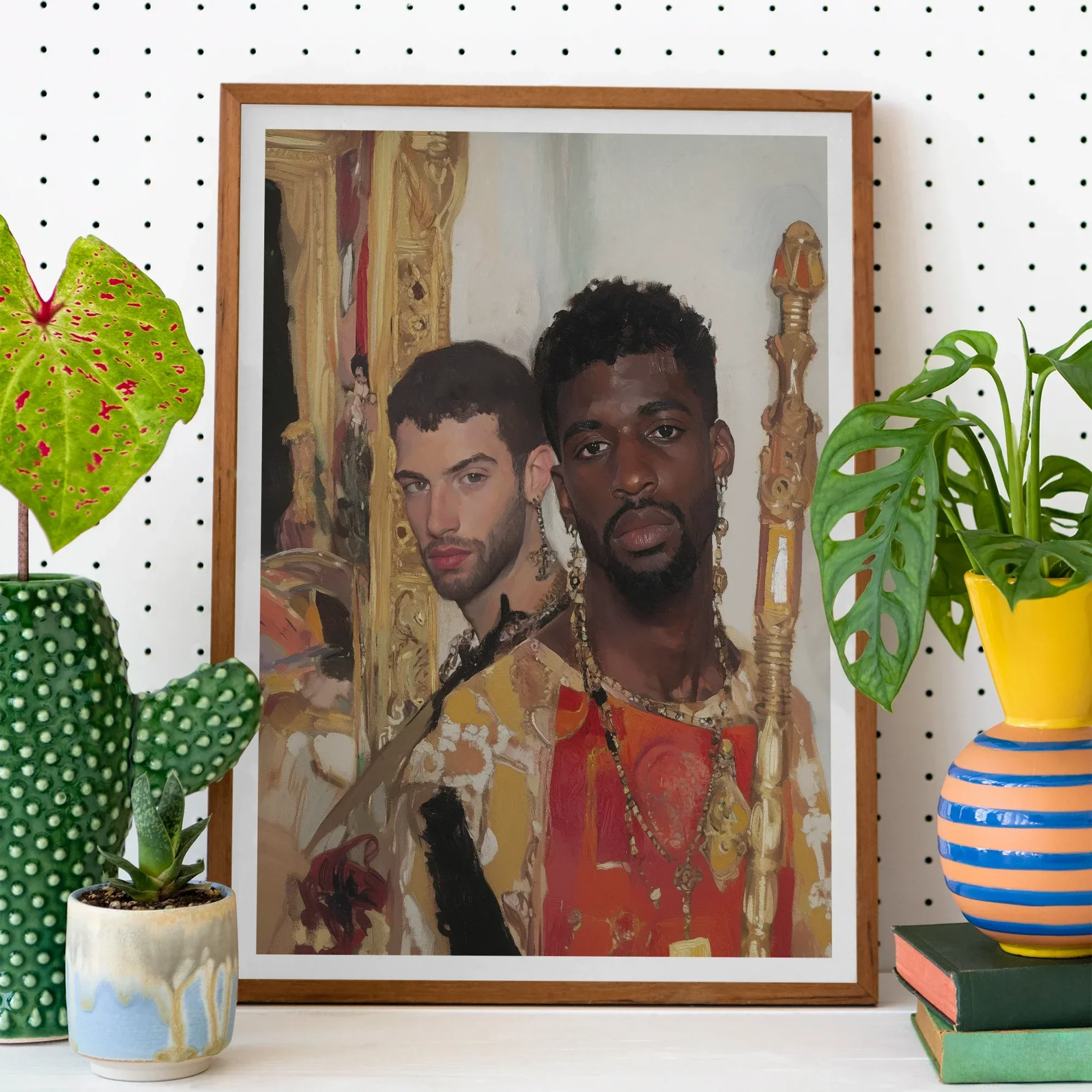 Hadrian & Antinous - Gay Interracial Couple Art Print Posters Prints Visual Artwork