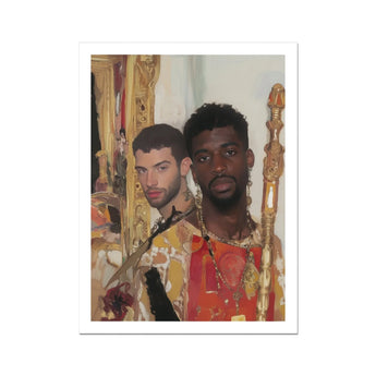 Hadrian & Antinous - Gay Interracial Couple Art Print, Portrait Photograph Two Young Men