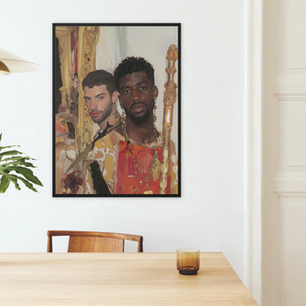 Hadrian & Antinous - Gay Interracial Couple Framed Canvas, Framed Portrait Two Men