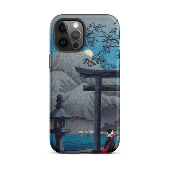 Hakone Lake in Moonlight - Hiroaki Takahashi Iphone Case, 12 Pro Max / Matte, Japanese Art-themed Phone Case