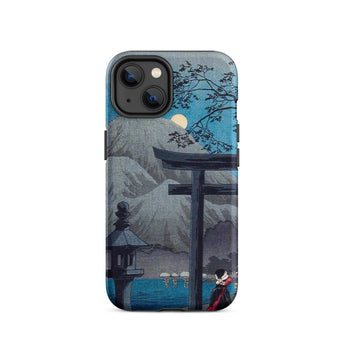 Hakone Lake in Moonlight - Hiroaki Takahashi Iphone Case, 14 / Matte, Japanese-themed Phone Case